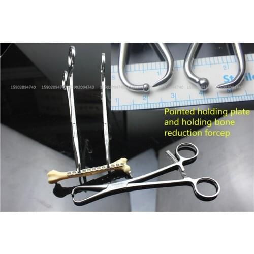 Medicall Small animal orthopedic instrument Pointed holding plate reduction forceps holding bone Pliers round head Veterinary AO