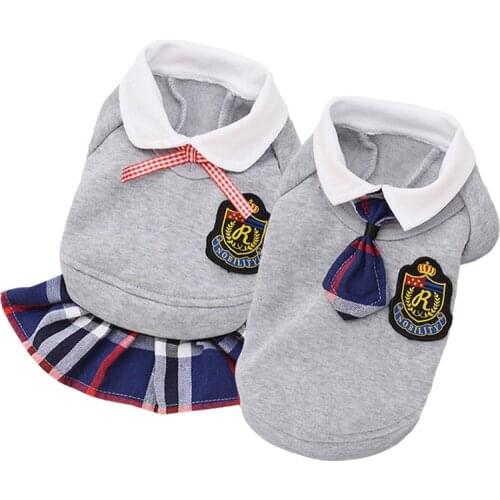 Couple Pet Dog Clothes Pet Matching Clothes Pet Uniforms Cotton Puppy Outfit Spring Autumn Pet Clothing For Dogs Costume Jacket