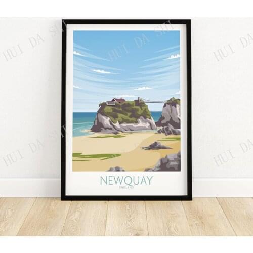 Newquay Cornwall Travel Poster | Wall Art | Travel Poster | Artwork | Art Print Gift Idea