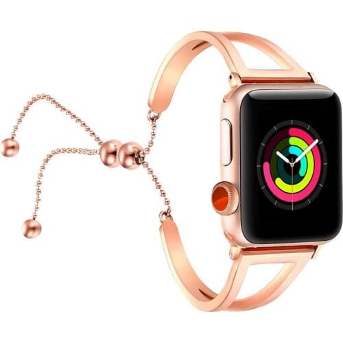 Women Band for Apple Watch 38mm 42mm 40mm 44mm Stainless Steel Strap Fashion Metal Bracelet for apple Watch Series5 4 3 2 44 mm