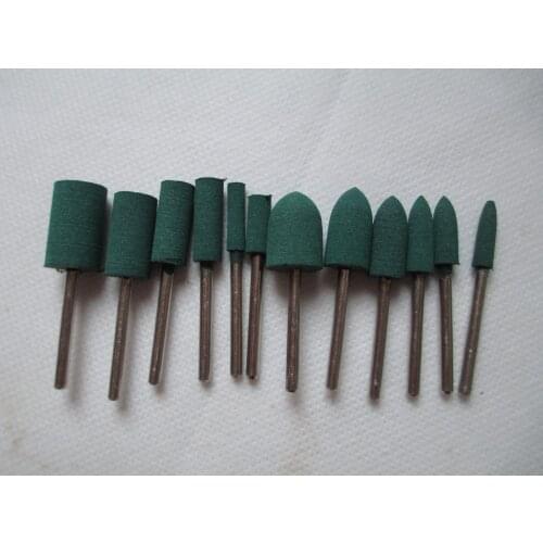 12pcs 4mm-12mm Bullet Rubber Rotary Polishing Burrs Fits DREMEL 3mm 1/8'' Shank