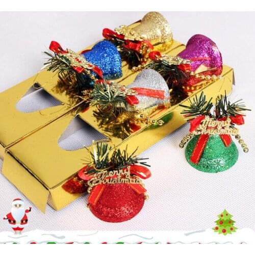 Handmade 6 pieces/box of Christmas bell decorations, birthday party pendants