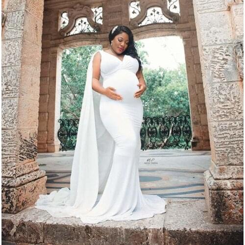 Sexy Chiffon Maternity Pregnancy Dress Photography Props Maxi Maternity Gown Tailing Pregnant Dresses Photo Shooting For Women