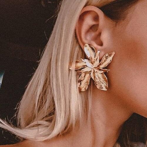 DIEZI Exaggeration Fashion Big Flower Dangle Drop Earrings For Women Ladies Statement Pendant Earrings 2019 New Pendientes