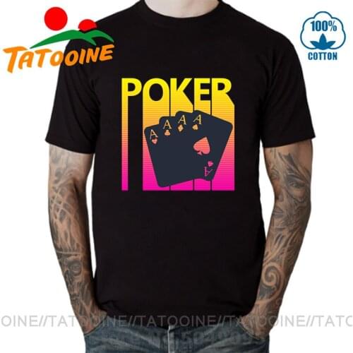 Vintage Poker cards T shirts Retro Poker player T-shirt WSOP World Series of Poker T shirt Las Vegas Poker King Casino chips Tee
