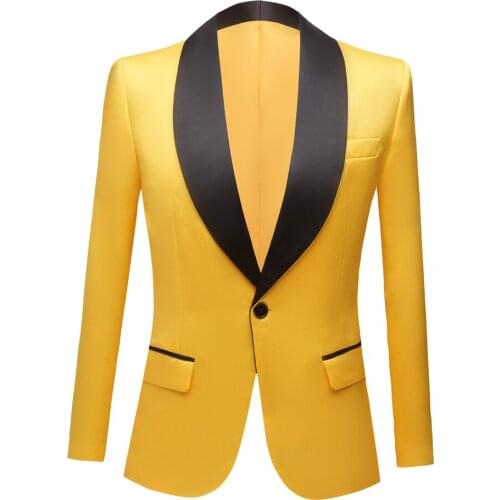 Mens bright face embossed suit Yellow Coat 2020 Custom Made Casual Wedding Prom Groom Blazer Jacket