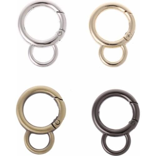 THINKTHENDO 1 PC Metal Snap Clip Trigger Spring Gate 8 Rings Key Buckles Bag Accessories