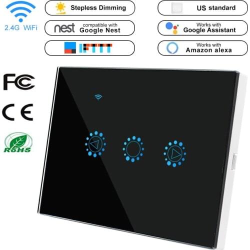 Smart Dimmer Touch Switch with Remote Control Voice Control and Timer WiFi Light Switch Compatible with Alexa Google Assistant