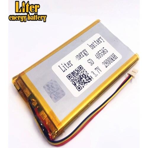 1.0MM 3pin connector 3.7V 405585 3.7V 2800mAh Lithium Polymer Battery tablet pc 7 inch Rechargeable Li-polymer Battery