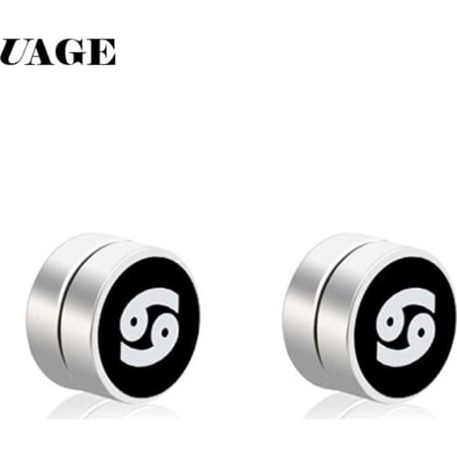 UAGE 1Pair Punk Strong Magnet Magnetic Health Care Ear Stud Non Piercing Earrings Fake Earrings Gift for Boyfriend Lover Jewelry