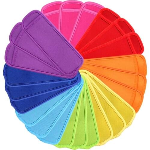 10pcs Colorful Popsicle Bags Reusable Ice Pop Sleeves Keep Temperature Summer Sleeve Cool Ice Cream Tools For Party dropshipping