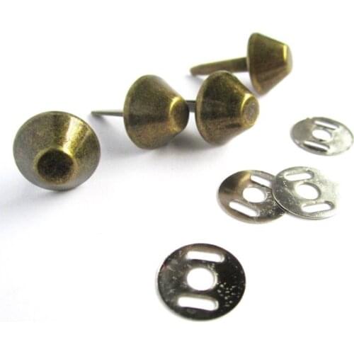 12mm bag purse feet nails rivets - ,Gold, silver or bronze