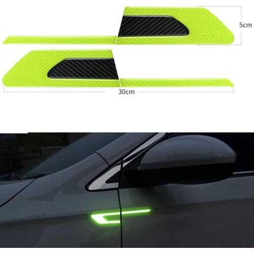 2PCS Car Door Sticker Decal Warning Mark Car Safety Warning Tape Reflective Strips High Signal Reflector Security