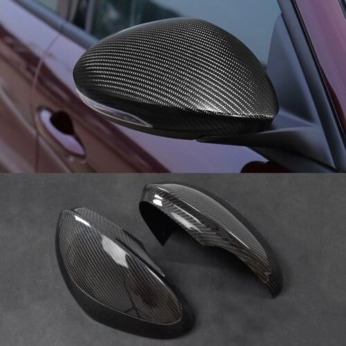 2pcs Real carbon fiber mirror cover car rearview side mirror For Alfa Romeo Stelvio 949 2017-2020 Accessories
