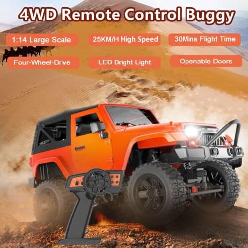 25KM/H High-speed 4WD RC Car 1:14 Scale All Terrian Off-road Speed Adjustable Openable Door And Cover 30Mins Flight Time RC Toy