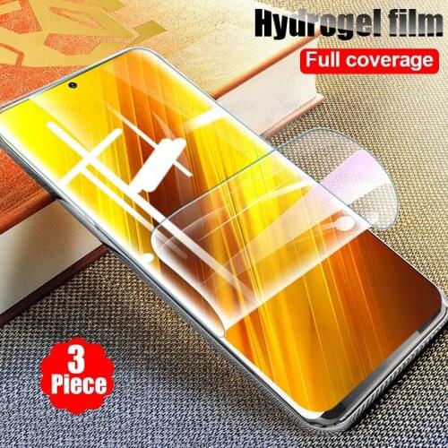 3pcs 999d soft hydrogel film for xiaomi poco x3 nfc f2 pro redmi note 9s 9 8 7 pro 8t 8a 7a 9a 9c screenprotector film,not glass