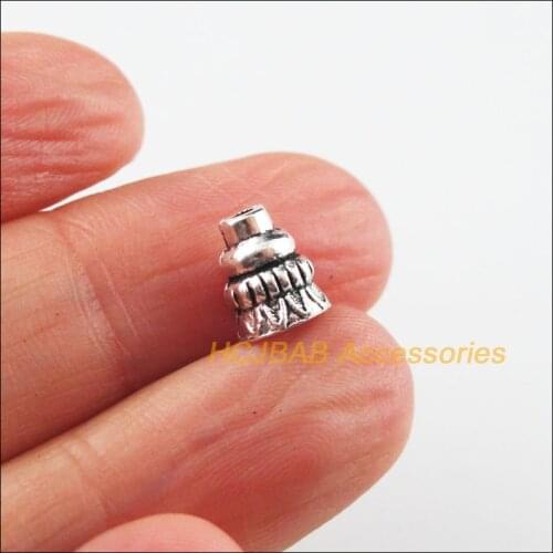 40 New Horn Spacer Tibetan Silver Color Plant Cone Connectors End Beads 7x8.5mm