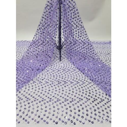 African Lace Fabric 2021 Womens High-quality Lace Embroidery French Sequined Tulle Lace Fabric FJ39101
