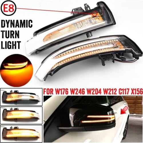 Car Rearview Mirror LED Dynamic Turn Signal Light Indicator Blinker for Mercedes-Benz A B S C E GLA GLK W176 W246 W204