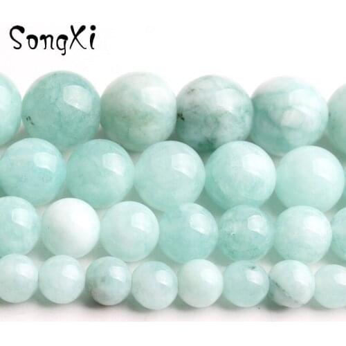 Size 6/8/10/12mm Amazonite Stone Beads For Jewelry Making Round Shape Loose Spacer DIY Necklace Bracelet 15 Inches Wholesale