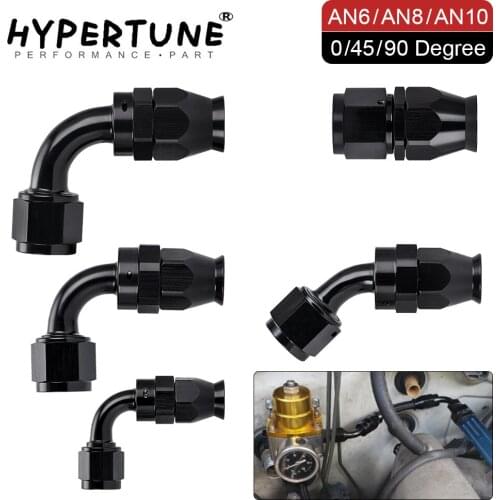 1 Piece PTEF AN6 8 10 Straight 45 90 Degree Reusable Swivel Hose End Fitting For Stainless Steel Braided hose Black Red Blue