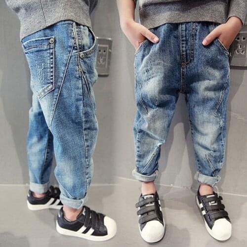 New 2020 Children Jeans Boys Pants, Boy Fashion Jeans, Spring and Autumn Children Jeans Trousers for Boys 5 7 9 11 13 14 Years