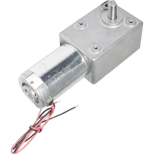 DC Gear Motor 12V 24V 3-95RPM DC Electric Bicycle Worm Gear Motor with Biaxial for BBQ Replacement Robot Parts DC Electric Motor