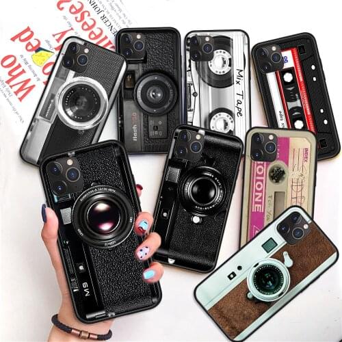 Classic Camera Lens Phone Case for IPhone 12 11 Pro XR X Xs Max 8 7 6s Plus 5S SE Recorder Cassette Tape Soft Silicone Cases