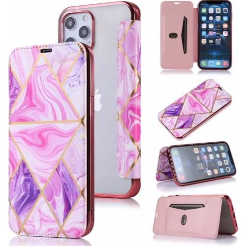 Marble Leather Flip Wallet Phone Case For iPhone 11 12 Pro Max 12 Mini XS MAX X XR 8 7 Plus SE 2020 Card Holder Stand Cover Case