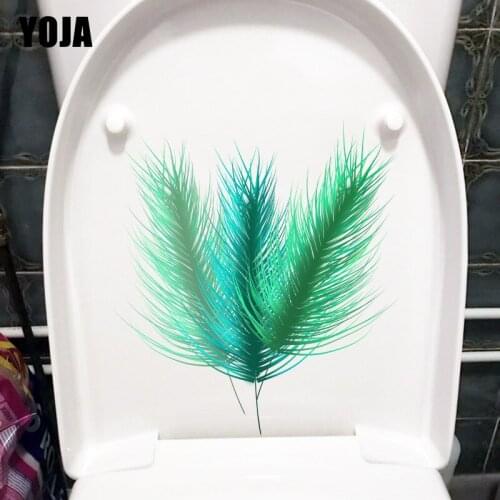 YOJA 19.9X21.9CM Green Leaf Home Room Wall Sticker Creative Fresh Plant Toilet WC Decor Decal T1-1707