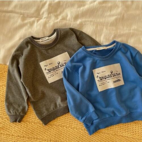 2021 new arrival girls boys autumn full sleeve casual cotton kids sweatshirt