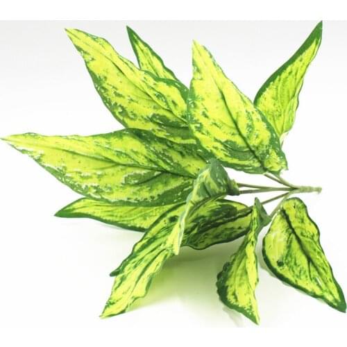 New Arrival Plastic Artificial Plants Large Leaf Tree Magnolia Leaves Red White Purple Silk lant