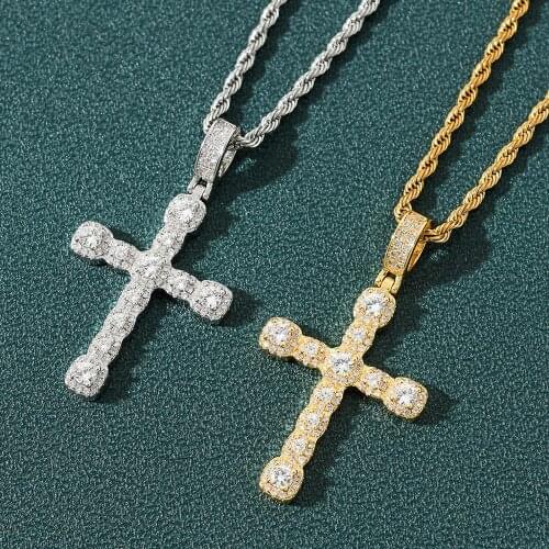 Hip Hop Cross Pendant Necklace Micro Pave AAAA+ Cubic Zirconia Egyptian Style Necklace