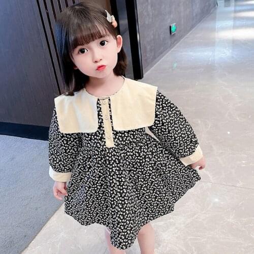 Toddler Girl Dresses Floral Pattern Party Dress For Kids Girl Spring Autumn Children Dresses Casual Clothes Girl