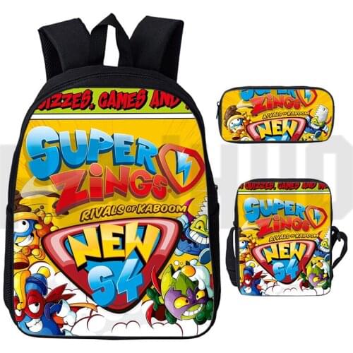 Hot 3 Pcs/Set Superzings Book Bag 3D Print Schoolbags Super Zings Series 4/5/6 Backpack Men Women Anime Harajuku Teenager 2021