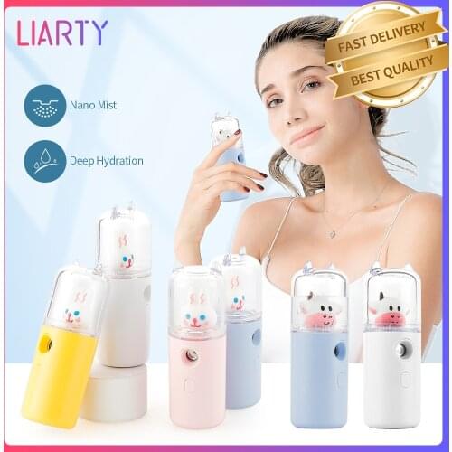 Cute Cartoons Facial Deep Moisturizing Nano Mist Sprayer 30 ML Make up Facial Skin Steamer USB Recharge Deep Hydrating Sprayer