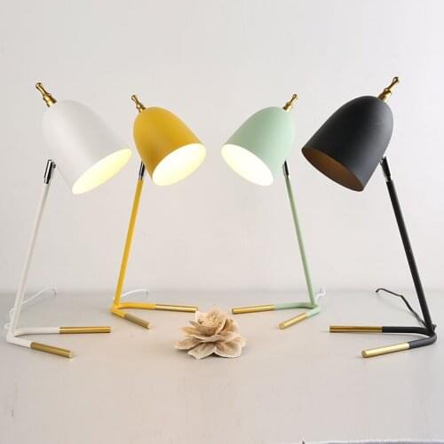 Modern LED Table Lamp Creative Personality Macaron Desk Light Bedside Office Work Study Bedroom Decorative Home Lighting Fixture