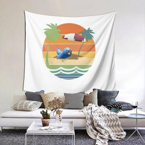 Tweet On A Vacation Tapestry MEME Funny Tapestry Wall Bedspread Bohemian Psychedelic Decor Blanket For Bedroom Dorm