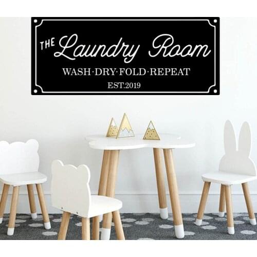 Custom Date Laundry Room Established Wall Sticker Laundry Washroom Laundromats Washer & Dryer Farmhouse Wall Decal Vinyl Decor