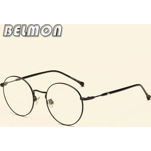 Vintage Spectacle Frame Women Men Round Retro Eyeglasses Computer Optical Circular Eye Glasses For Female Male Clear Lens RS348
