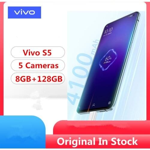 New Model Vivo S5 Sim Free Phone Snapdragon 712 Android 9.0 6.44" Super Amoled 8GB RAM 128GB ROM 48.0MP+32.0MP+8.0MP+5.0MP+2.0MP