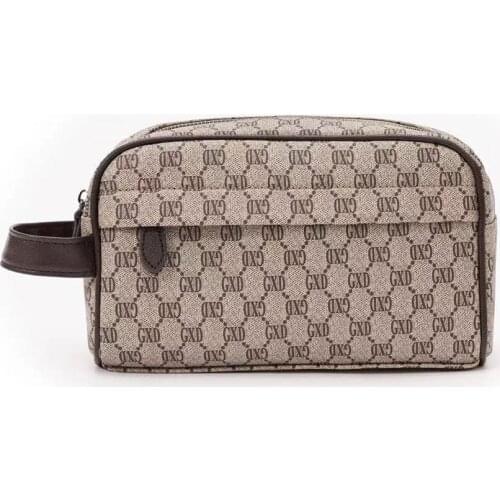 Large Capacity Double Layer Day Clutch Bag for Men Luxury Plaid Design Wristlets Clutches Multi-functional Phone Money Handbag