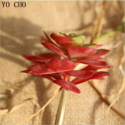 YO CHO 1PC Artificial Succulents For Home Decoration Accessories DIY Fake Flower Wedding Party Decor Real Touch Lotus Plants
