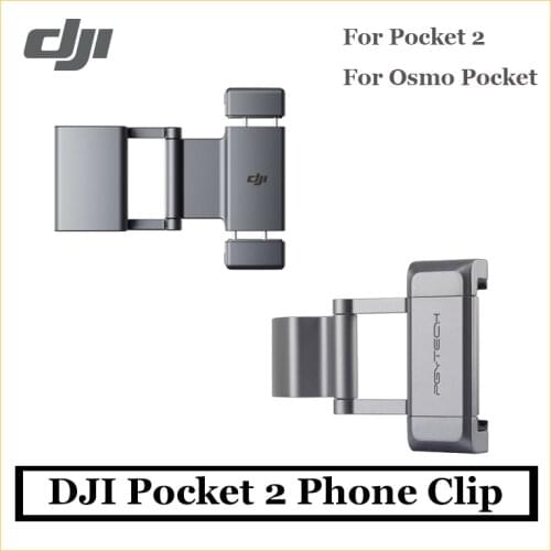 DJI Pocket 2 Phone Clip Provides stable connection to smartphones and 1/4'' thread and cold shoe for expanded shooting options