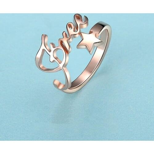 Custom Lovers S925 Silver Rings Fingle Jewelry Women Letter Engraved Name Women Rings Lady Statement Party Jewelry New Design