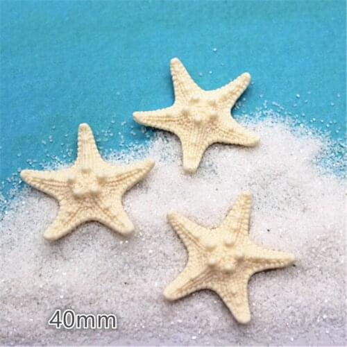 10pcs 40mm Kawaii Resin Simulation Starfish Flatback Cabochon Charm DIY Phone/Craft Decoration