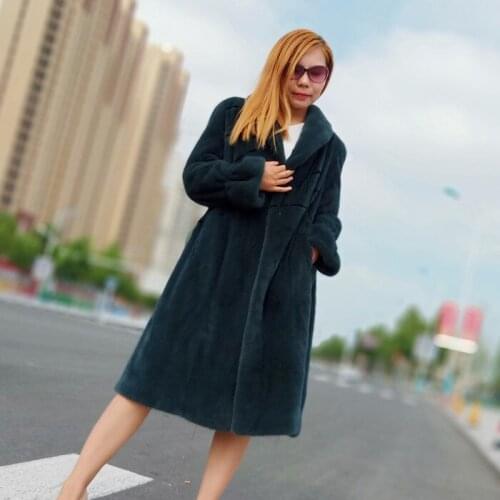 2019 womens outerwear coats new mink fur long suede overalls waist waist large suede jacket suede
