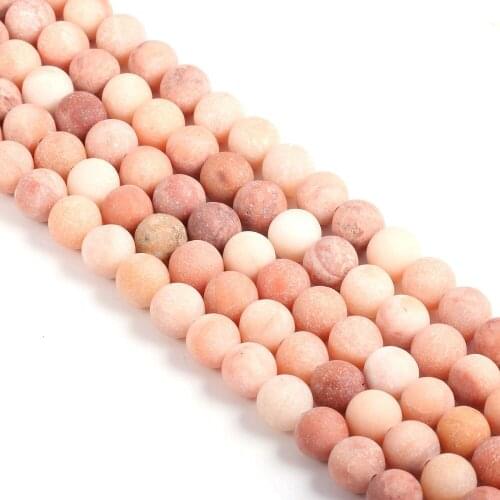 2020 Natural Frosted loose beads Pink Aventurine Round shape making DIY for jewelry bracelet necklace accessories for women
