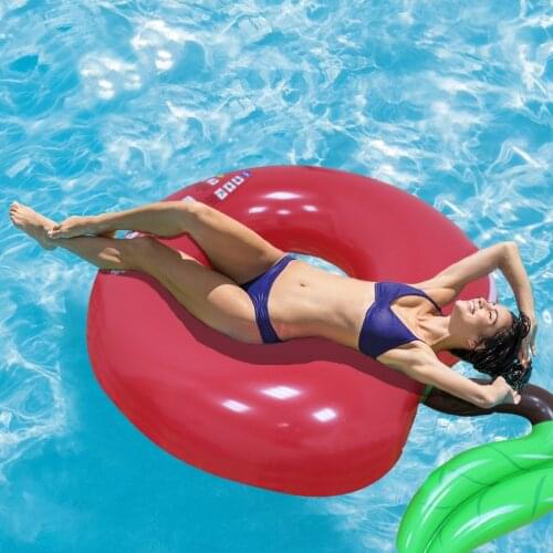 2021 NEW Giant Cherry Swimming Circle Inflatable Pool Float Rubber Ring Adult Swimming Ring Summer Beach Party Toys Water Sport