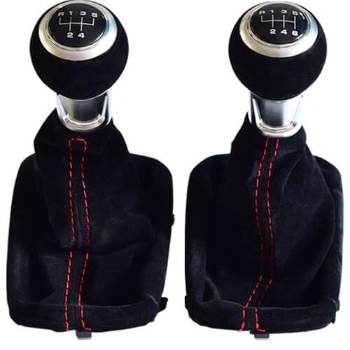 Automatic Gear Shift Knob Shift Handle For Audi A3 S3 5/6 Speed Stick Lever Shifter With Suede Leather